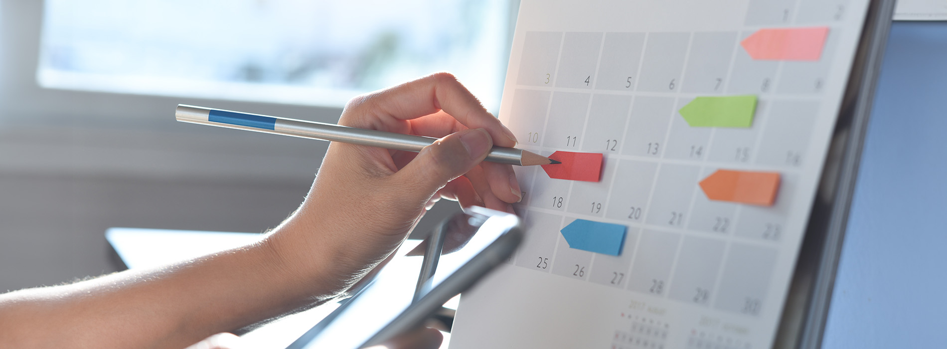 An image of a calendar with dates, likely used for planning or tracking events.